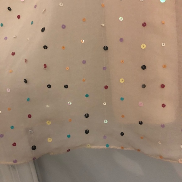 Boutique Cream Swing Dress with Rainbow Sequins π - Picture 6 of 7